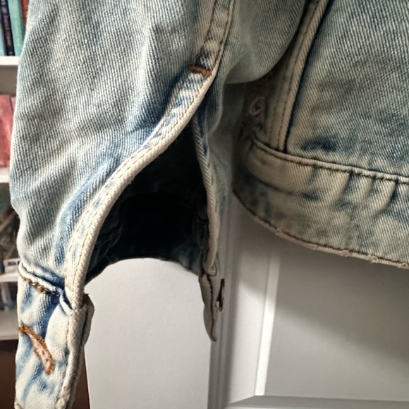 Vintage | ZARA Men’s Distressed Jean Jacket | US L - Picture 7 of 9
